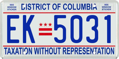 DC license plate EK5031