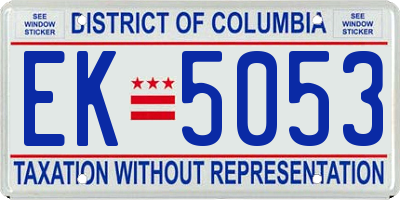 DC license plate EK5053