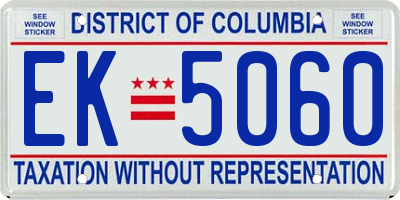DC license plate EK5060