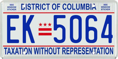 DC license plate EK5064
