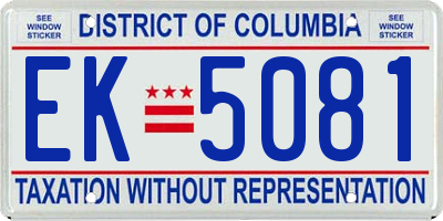 DC license plate EK5081