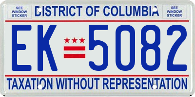 DC license plate EK5082