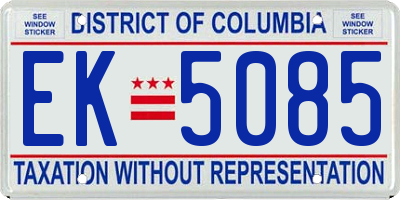 DC license plate EK5085