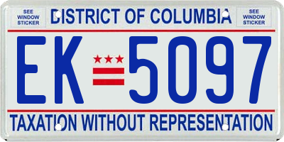 DC license plate EK5097