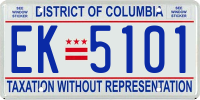 DC license plate EK5101