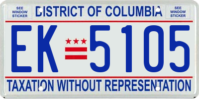 DC license plate EK5105