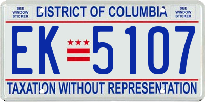 DC license plate EK5107