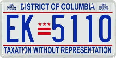 DC license plate EK5110