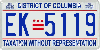 DC license plate EK5119