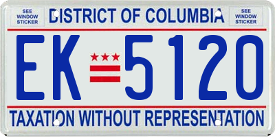 DC license plate EK5120