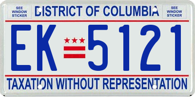 DC license plate EK5121