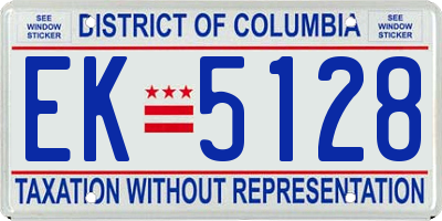 DC license plate EK5128