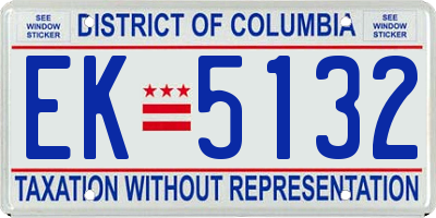 DC license plate EK5132