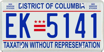 DC license plate EK5141