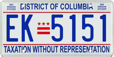 DC license plate EK5151