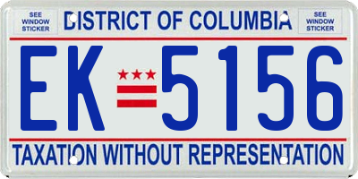 DC license plate EK5156