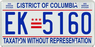 DC license plate EK5160