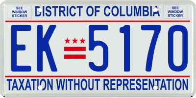 DC license plate EK5170