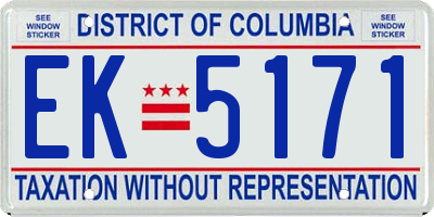 DC license plate EK5171