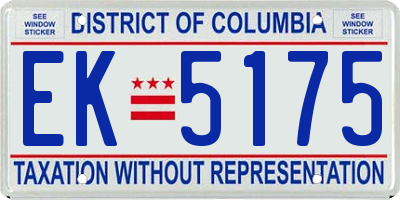 DC license plate EK5175