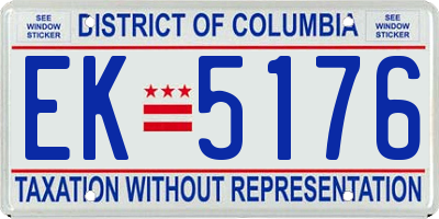 DC license plate EK5176