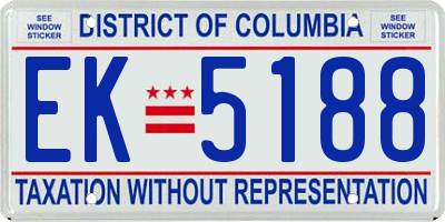 DC license plate EK5188
