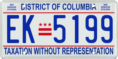 DC license plate EK5199