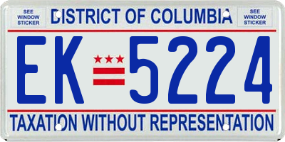 DC license plate EK5224