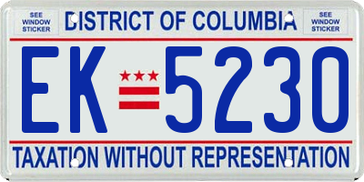 DC license plate EK5230