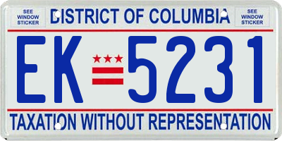 DC license plate EK5231