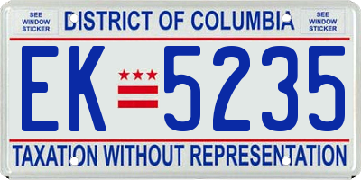 DC license plate EK5235