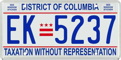 DC license plate EK5237