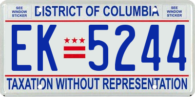 DC license plate EK5244