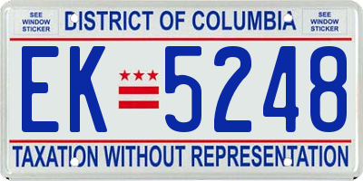 DC license plate EK5248