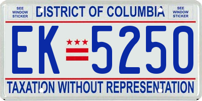 DC license plate EK5250