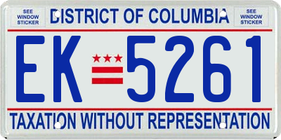 DC license plate EK5261