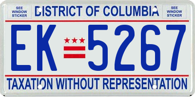DC license plate EK5267