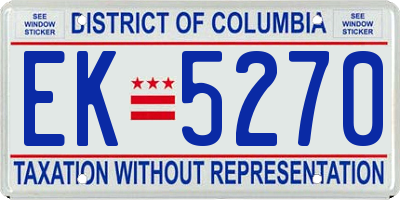 DC license plate EK5270