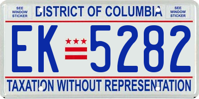 DC license plate EK5282