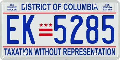 DC license plate EK5285