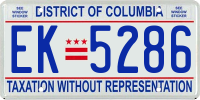 DC license plate EK5286