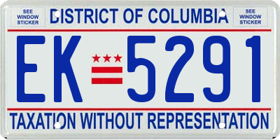 DC license plate EK5291