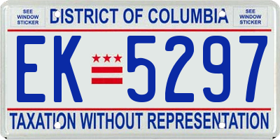 DC license plate EK5297
