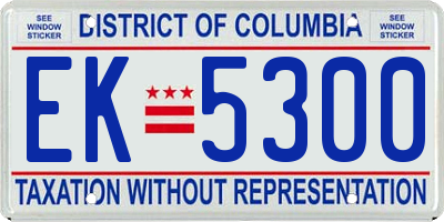 DC license plate EK5300