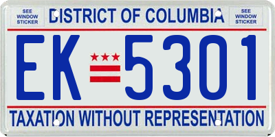 DC license plate EK5301