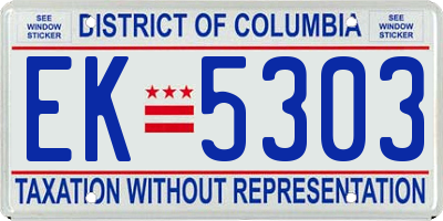 DC license plate EK5303