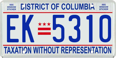 DC license plate EK5310