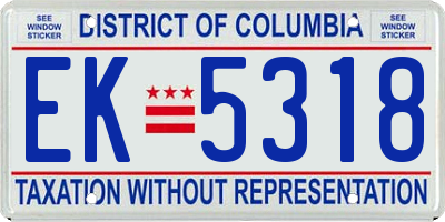 DC license plate EK5318