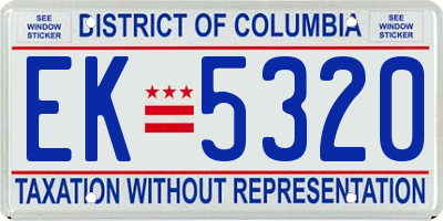 DC license plate EK5320