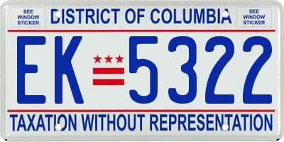 DC license plate EK5322
